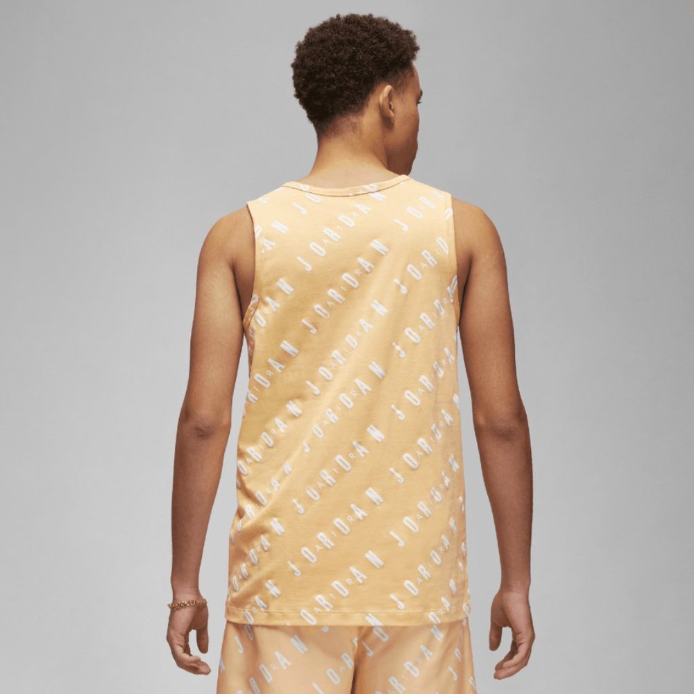 Jordan Essentials Allover Print Mens Cotton Jersey Tank Top Yellow 3XL - Picture 2 of 5